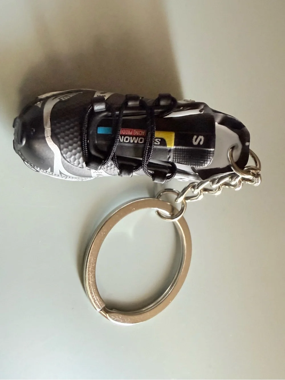 Salomon XT-6 GTX Sneaker Mini Keychain Bag Charm NIB Black Silver